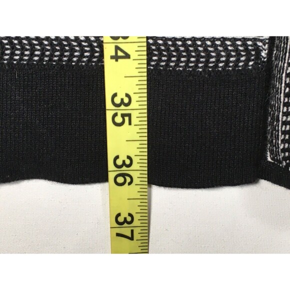 VINCE Women's Short Sleeve Open Front Long Striped Cardigan Black White SZ Small - Picture 8 of 13